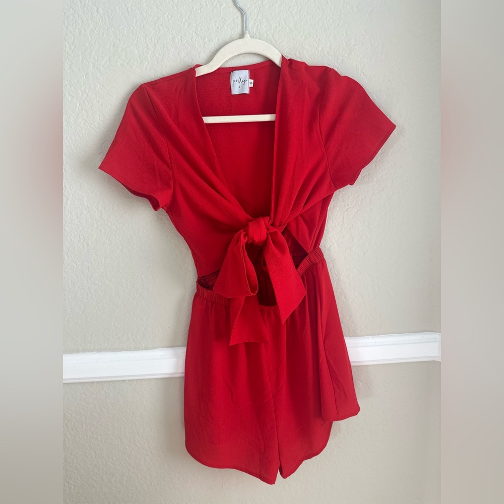 Princess Polly Red Tie-Front Romper